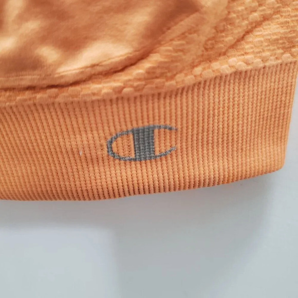 Champion Orange Contrast Stitch Medium Support Wireless Racerback Sports Bra L - Picture 2 of 7
